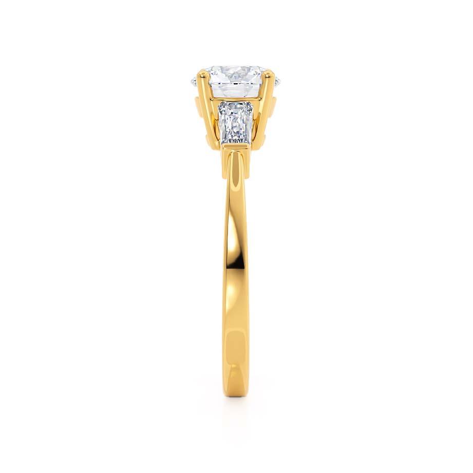 Round Three Stone Lab Grown Diamond Engagement Ring