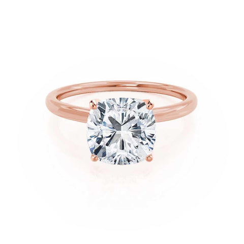 2.0 CT Cushion Shaped Moissanite Solitaire Style Engagement Ring 3