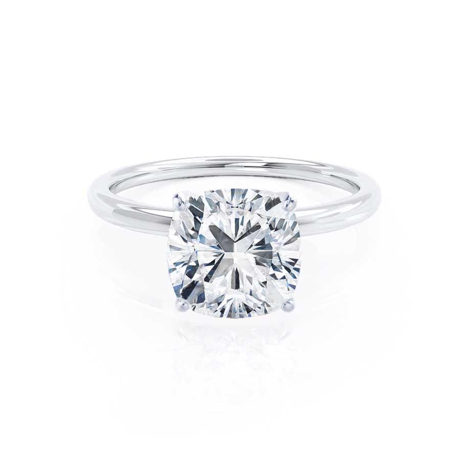 2.0 CT Cushion Shaped Moissanite Solitaire Engagement Ring 1