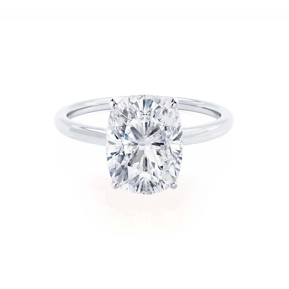 Elongated Cushion Solitaire Lab Grown Diamond Engagement Ring