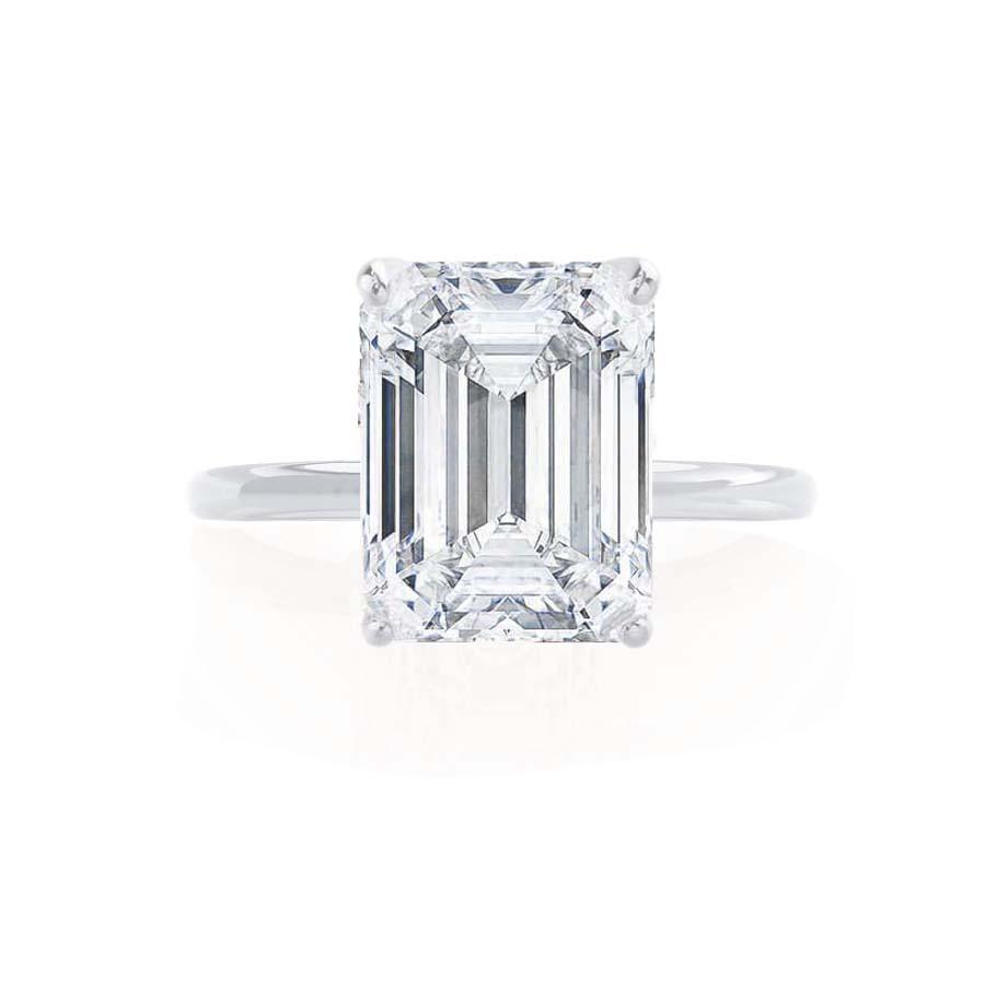 Emerald Solitaire Lab Grown Diamond Engagement Ring