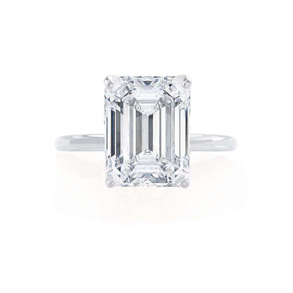 Emerald Solitaire Lab Grown Diamond Engagement Ring