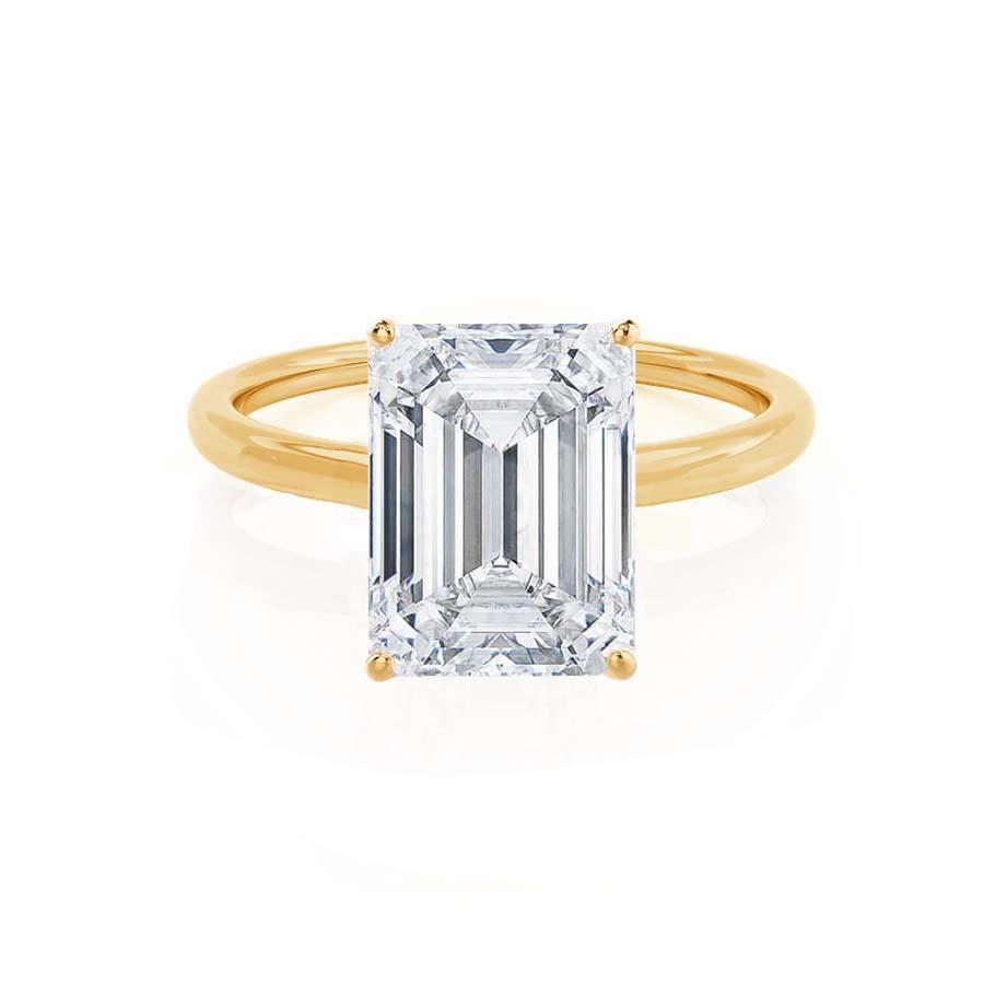 Emerald Solitaire Lab Grown Diamond Engagement Ring