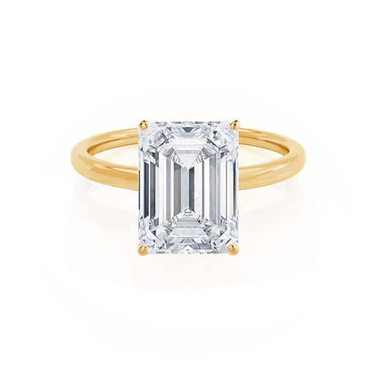 Emerald Solitaire Lab Grown Diamond Engagement Ring