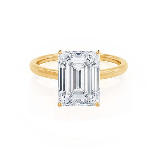 Emerald Solitaire Lab Grown Diamond Engagement Ring