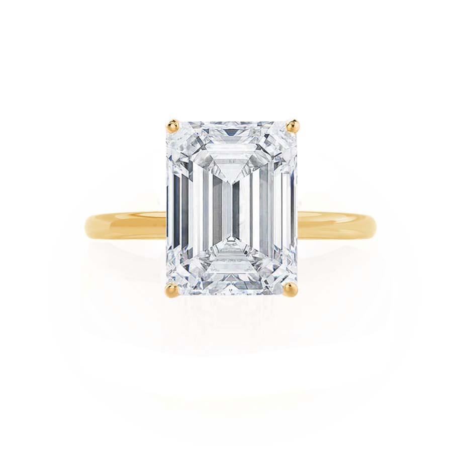 Emerald Solitaire Lab Grown Diamond Engagement Ring