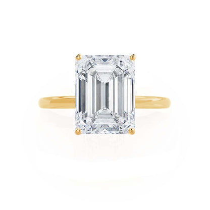 Emerald Solitaire Lab Grown Diamond Engagement Ring