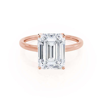 Emerald Solitaire Lab Grown Diamond Engagement Ring
