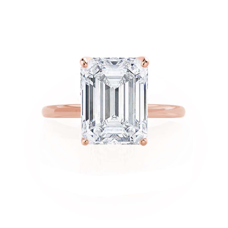 Emerald Solitaire Lab Grown Diamond Engagement Ring