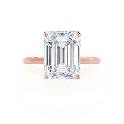 Emerald Solitaire Lab Grown Diamond Engagement Ring