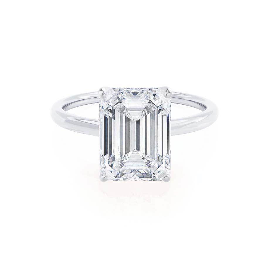 Emerald Solitaire Lab Grown Diamond Engagement Ring