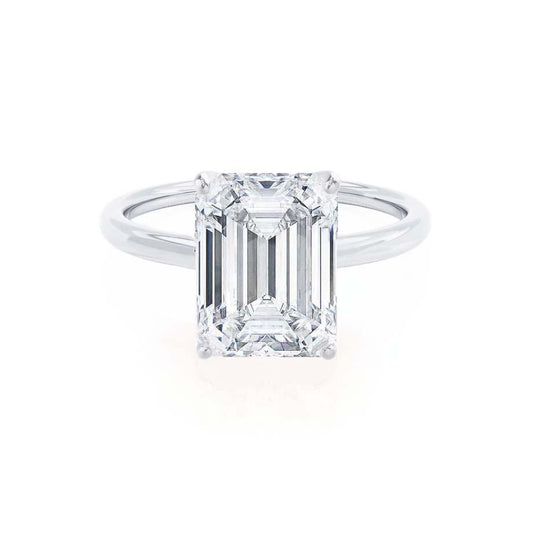 Emerald Solitaire Lab Grown Diamond Engagement Ring