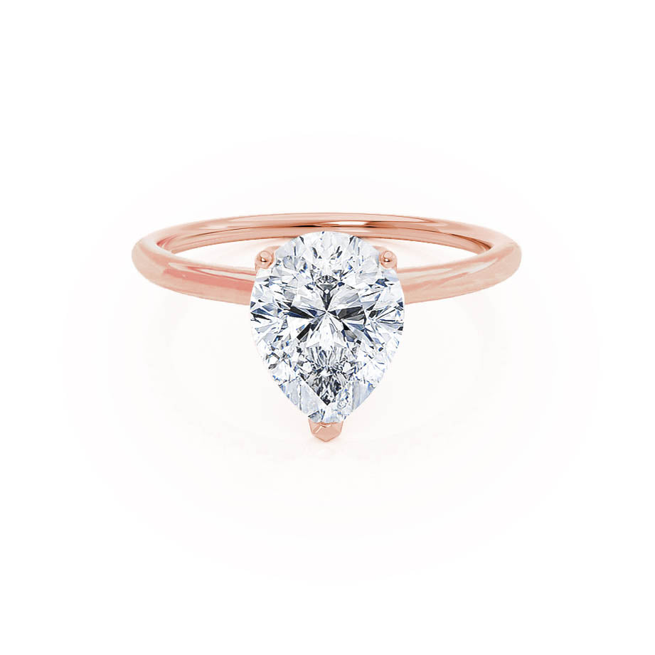 Pear Solitaire Lab Grown Diamond Engagement Ring