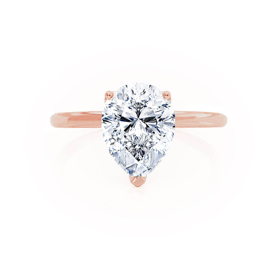 Pear Solitaire Lab Grown Diamond Engagement Ring