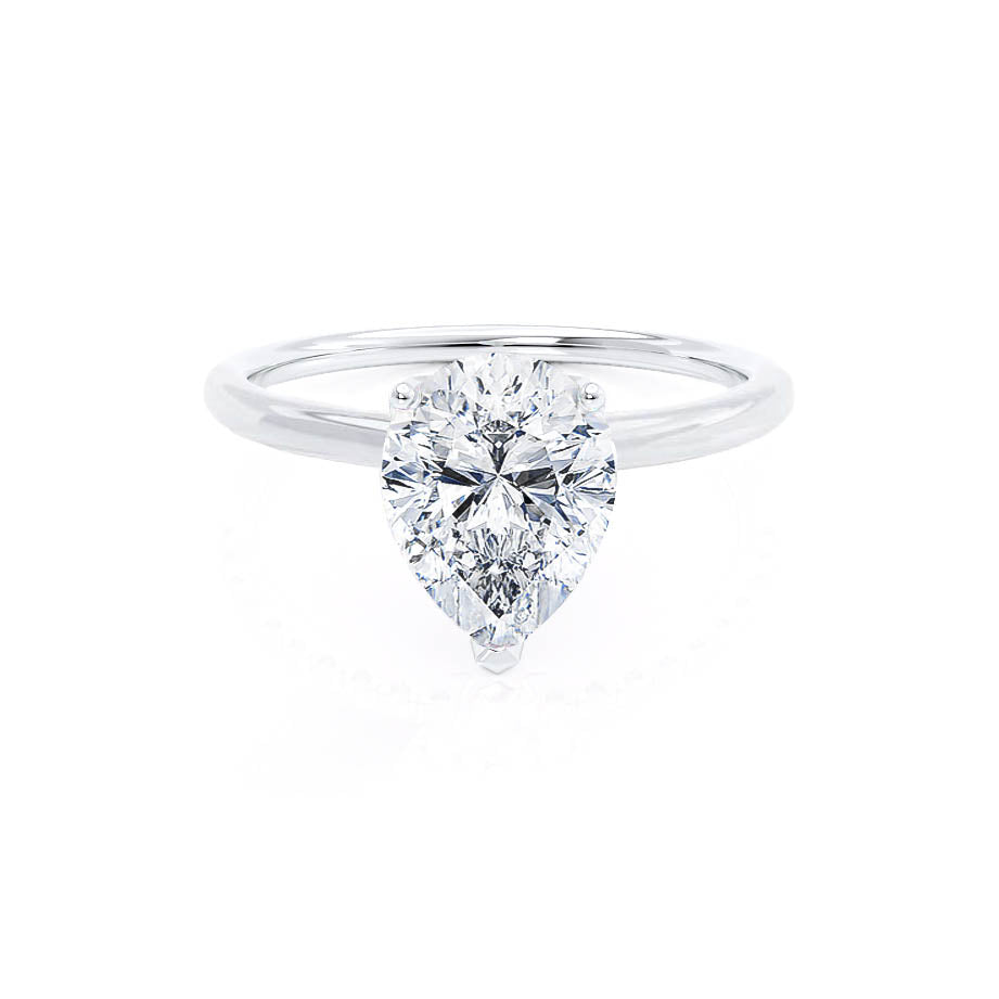 2.10 CT Pear Shaped Moissanite Solitaire Engagement Ring 1