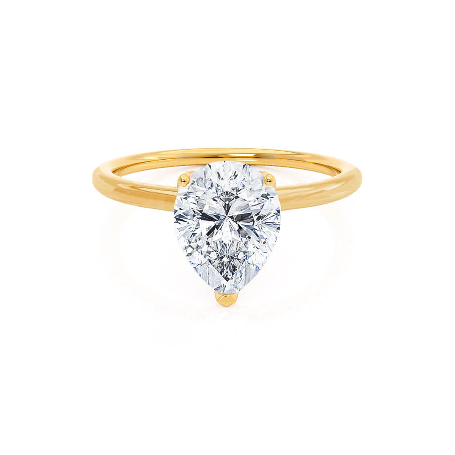 Pear Solitaire Lab Grown Diamond Engagement Ring