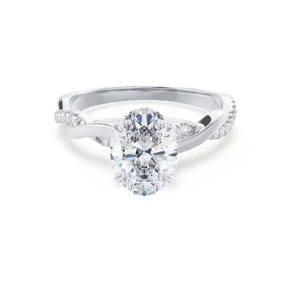 Oval Twisted Pave Lab Grown Diamond Engagement Ring