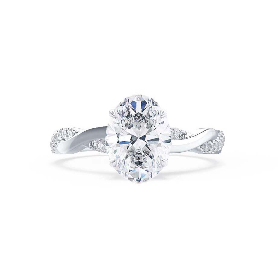 Oval Twisted Pave Lab Grown Diamond Engagement Ring