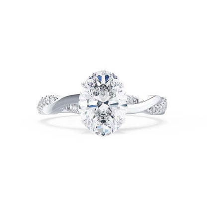 Oval Twisted Pave Lab Grown Diamond Engagement Ring