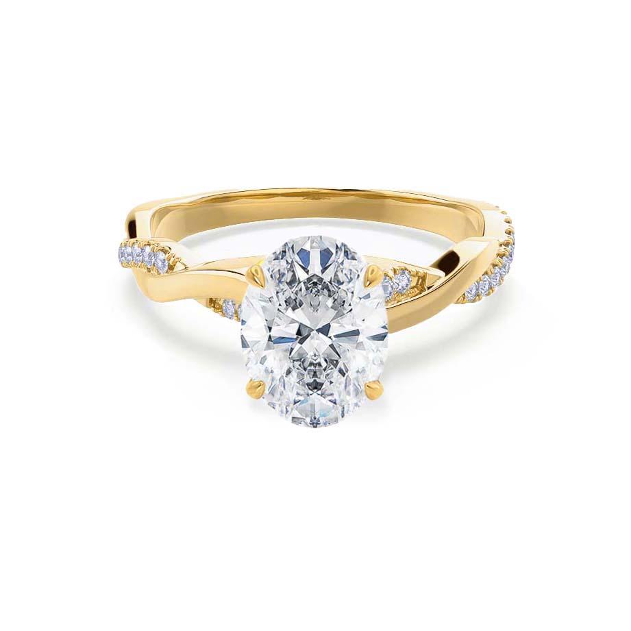Oval Twisted Pave Lab Grown Diamond Engagement Ring