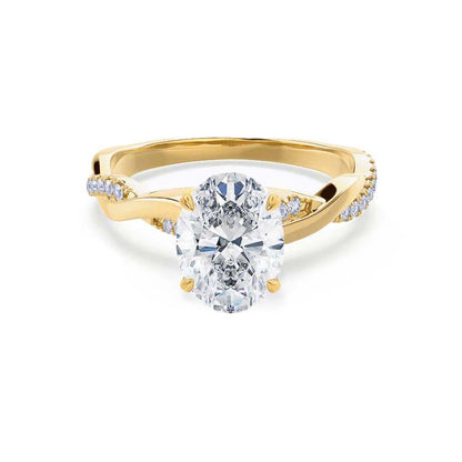 Oval Twisted Pave Lab Grown Diamond Engagement Ring
