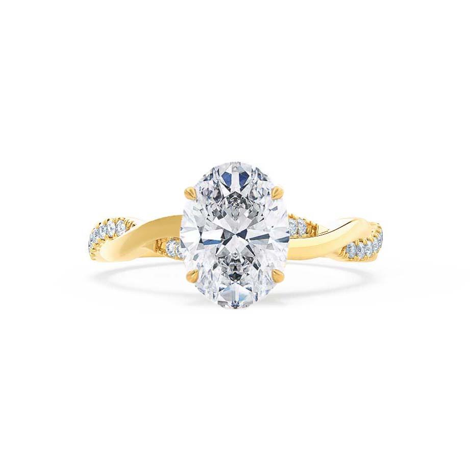 Oval Twisted Pave Lab Grown Diamond Engagement Ring