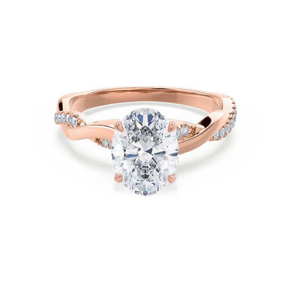 Oval Twisted Pave Lab Grown Diamond Engagement Ring