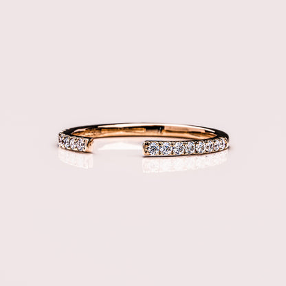 0.18 TCW Round Open Shank Lab Grown Diamond Wedding Band
