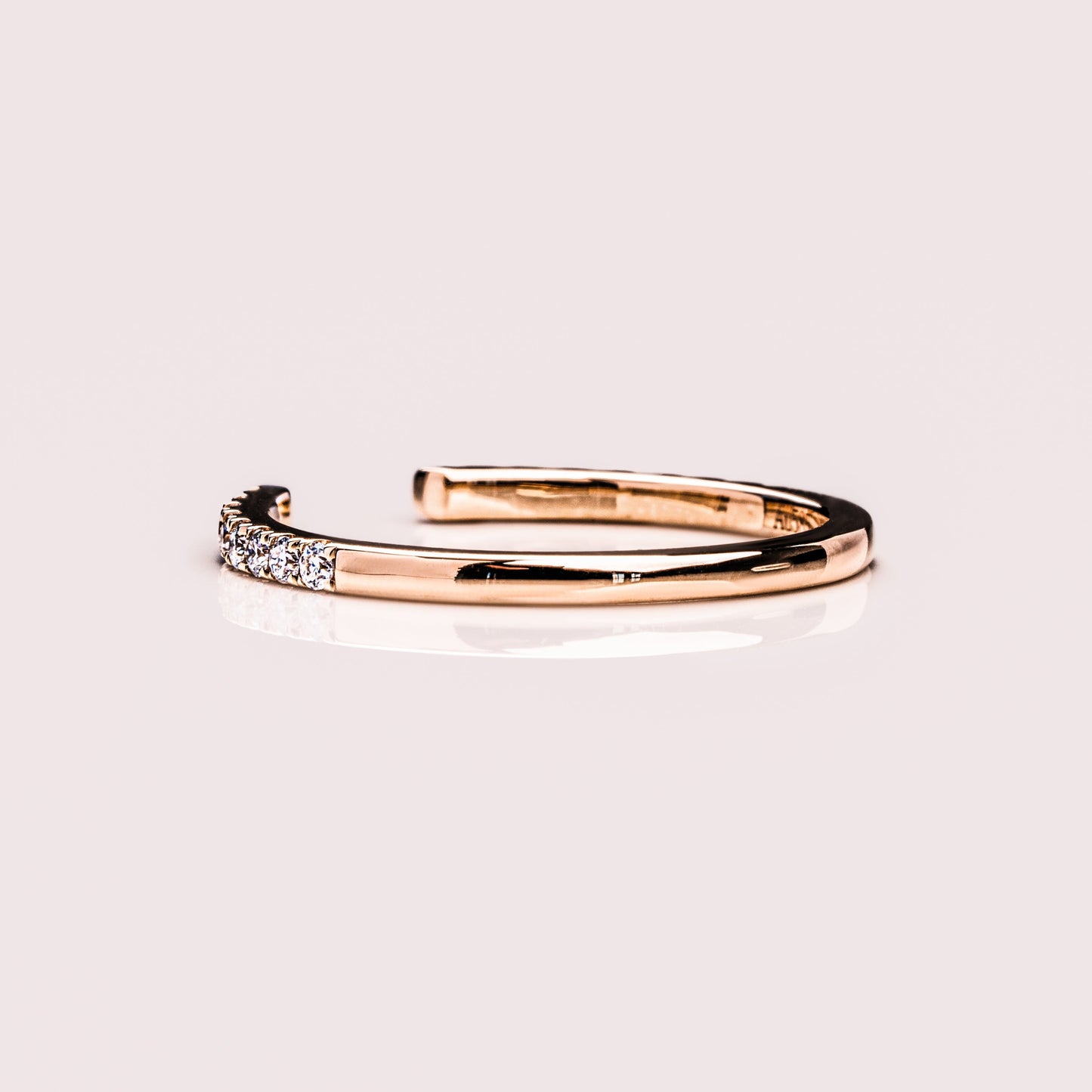 0.18 TCW Round Open Shank Lab Grown Diamond Wedding Band