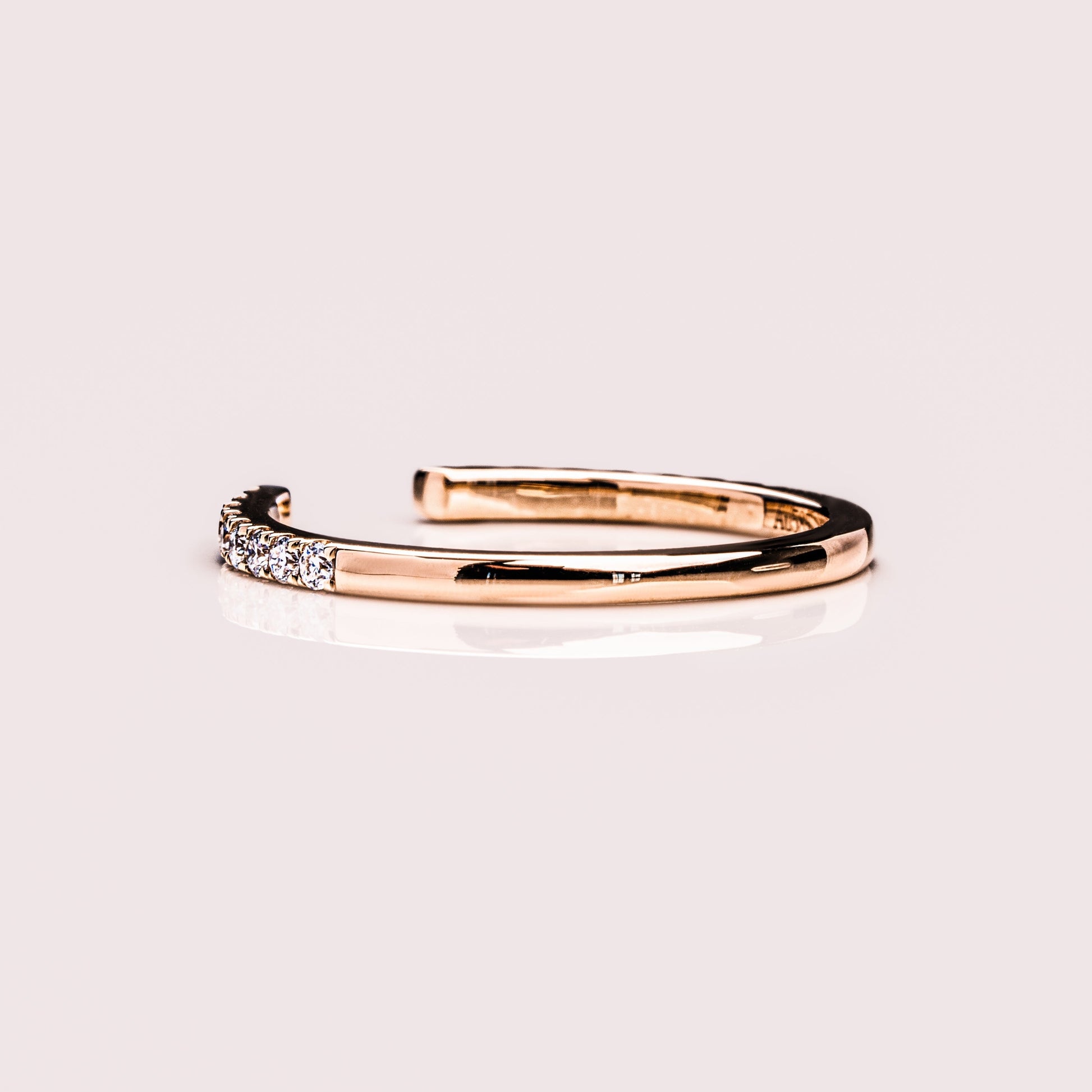 0.18 TCW Round Open Shank Lab Grown Diamond Wedding Band
