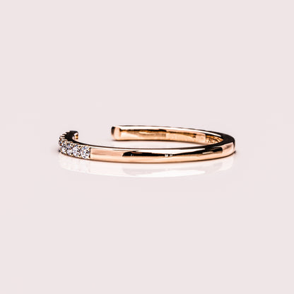 0.18 TCW Round Open Shank Lab Grown Diamond Wedding Band