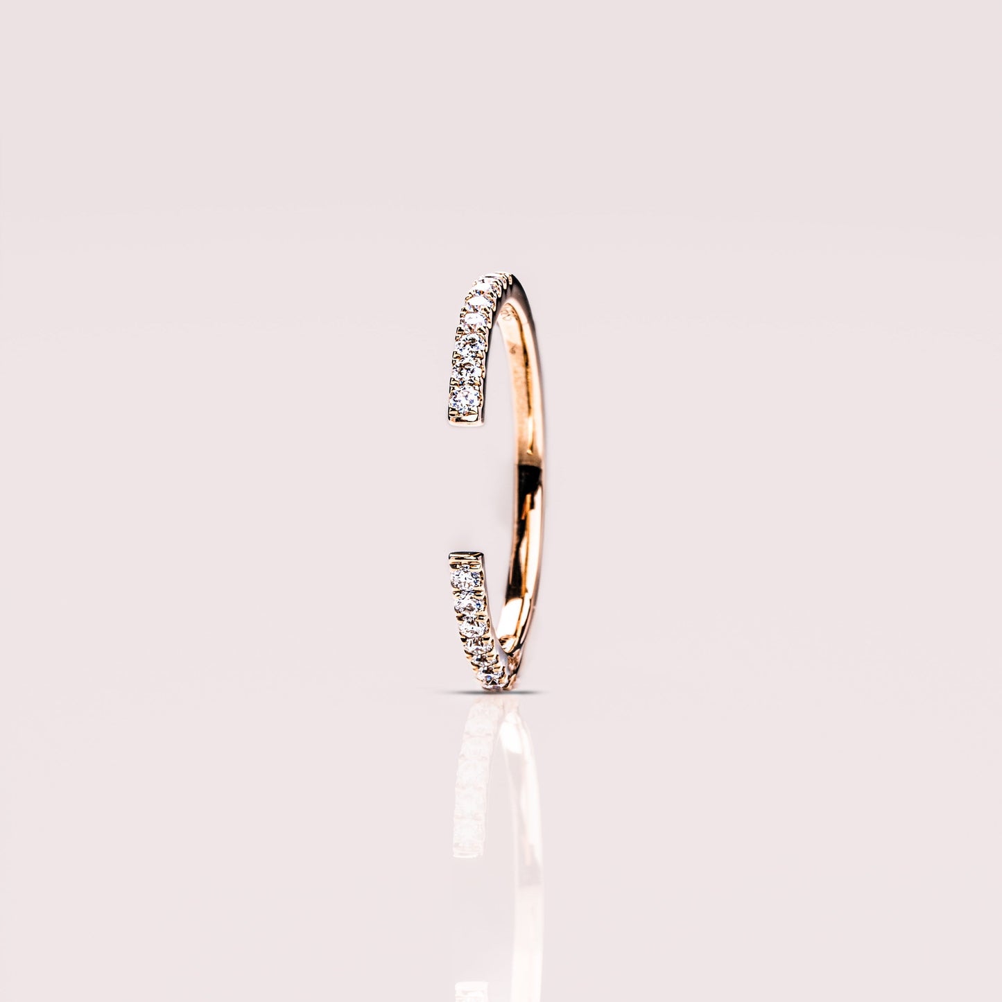 0.18 TCW Round Open Shank Lab Grown Diamond Wedding Band