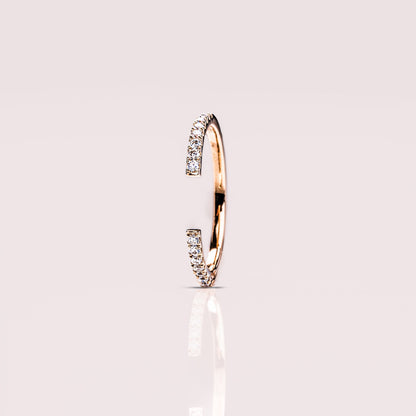 0.18 TCW Round Open Shank Lab Grown Diamond Wedding Band