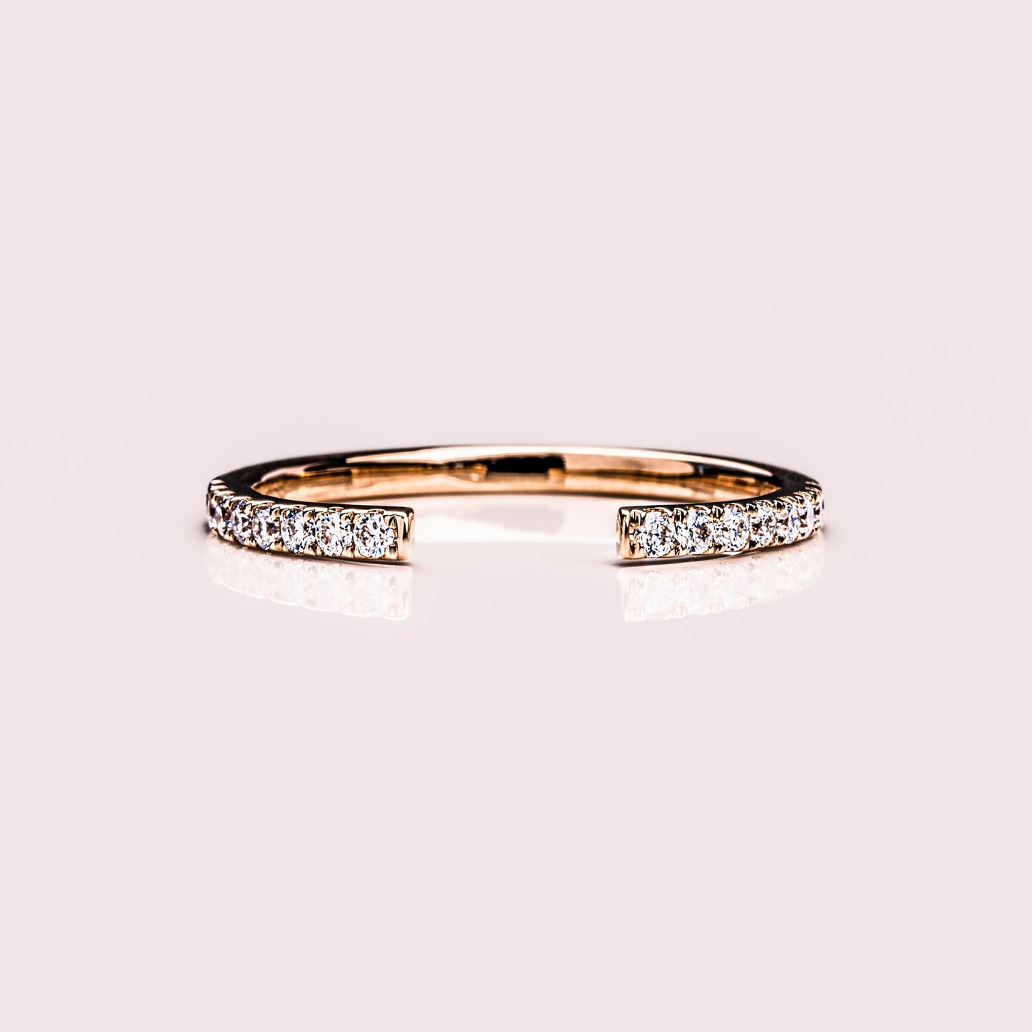 0.18 TCW Round Open Shank Lab Grown Diamond Wedding Band
