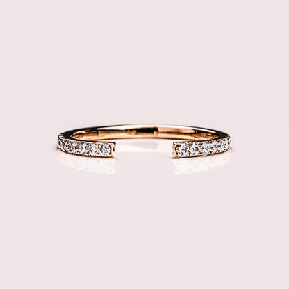 0.18 TCW Round Open Shank Lab Grown Diamond Wedding Band