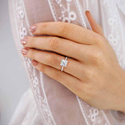 Princess Pave Lab Grown Diamond Engagement Ring