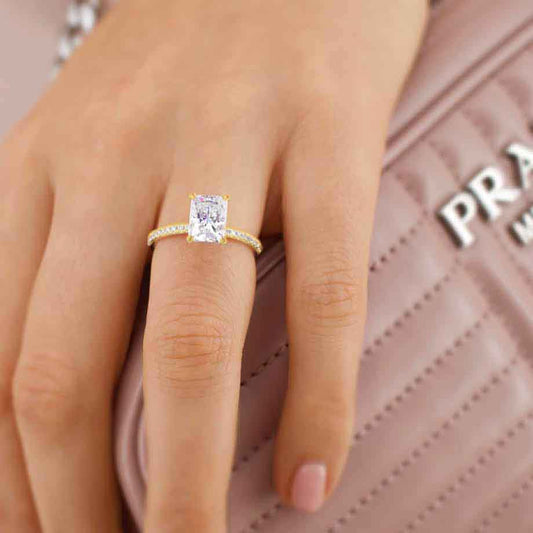 Radiant Pave Lab Grown Diamond Engagement Ring