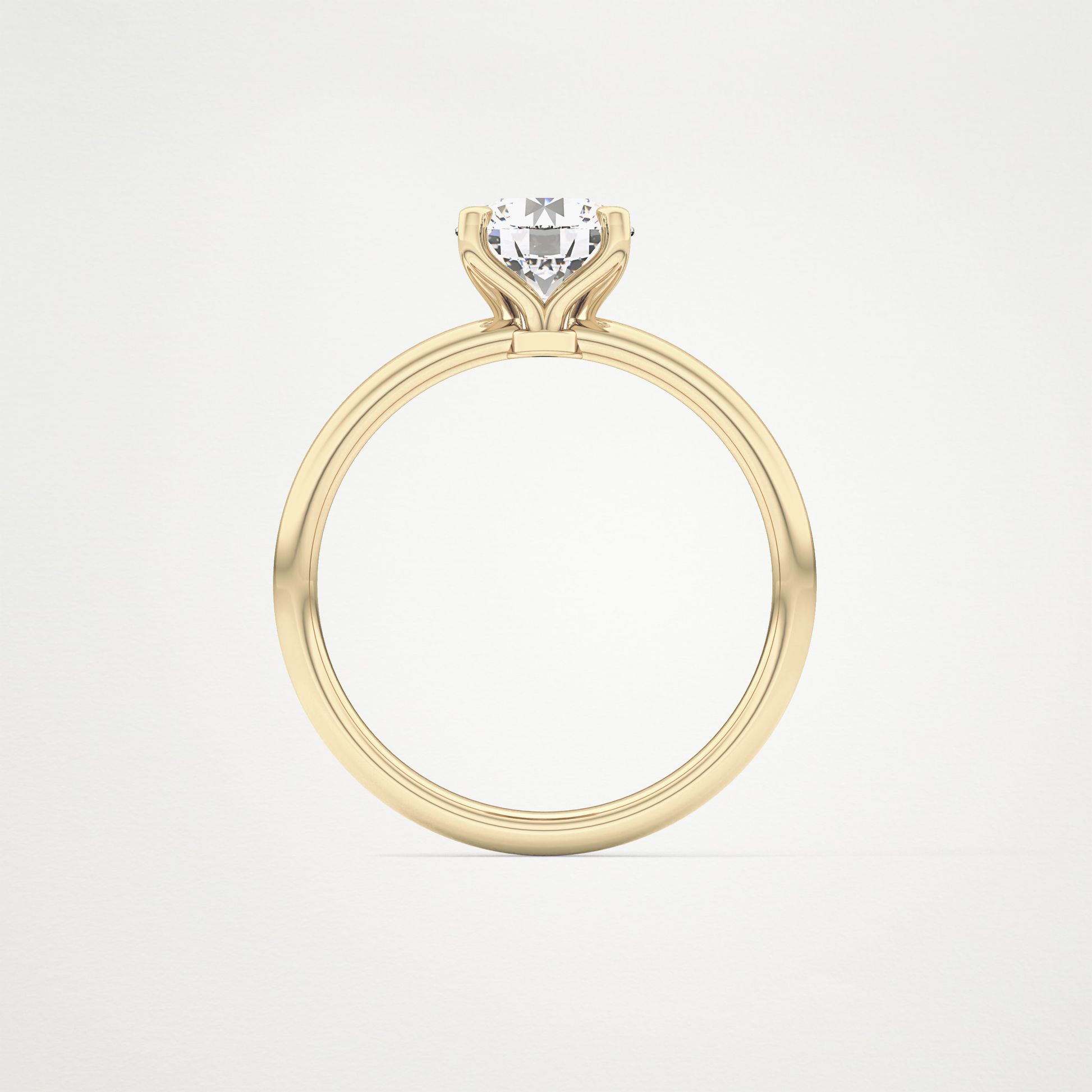 Round Solitaire Lab Grown Diamond Engagement Ring