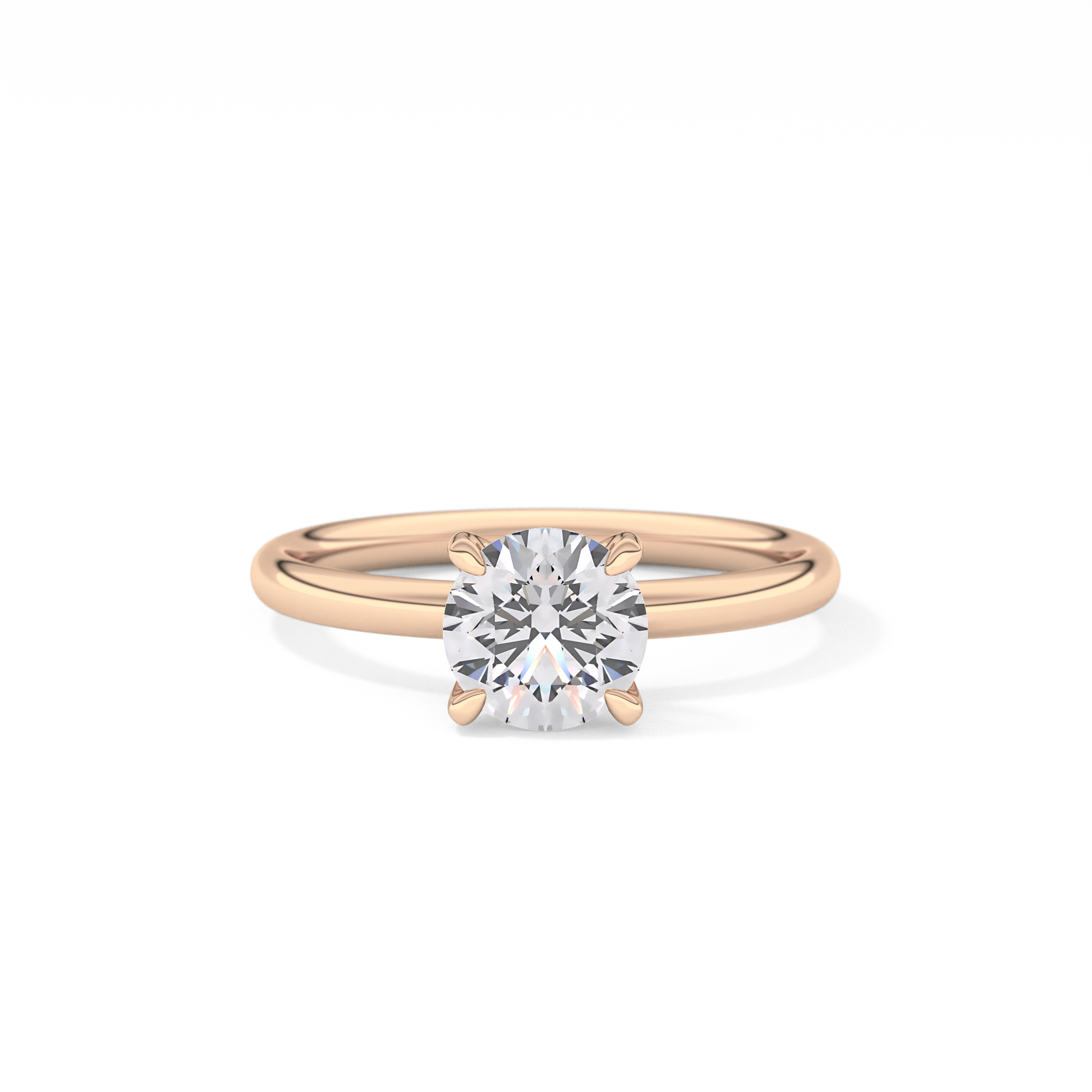 Round Solitaire Lab Grown Diamond Engagement Ring