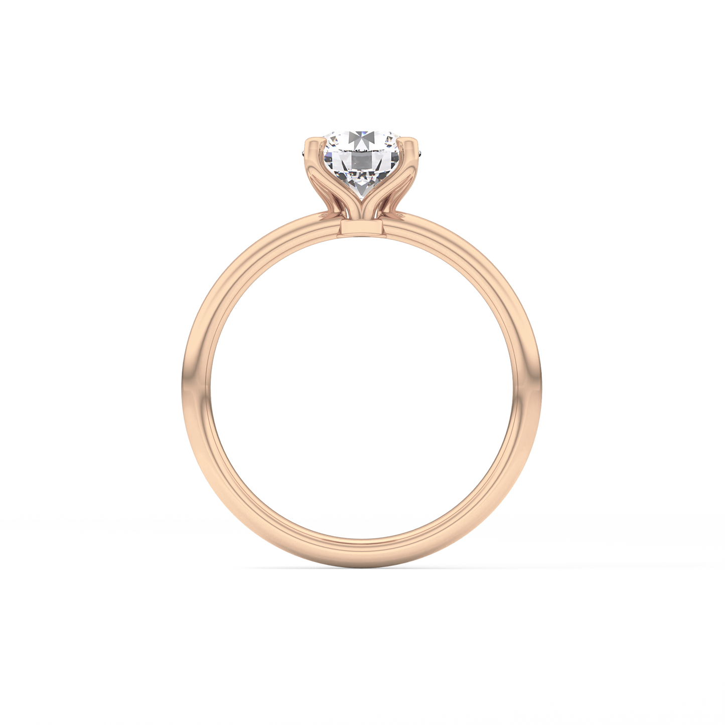 Round Solitaire Lab Grown Diamond Engagement Ring