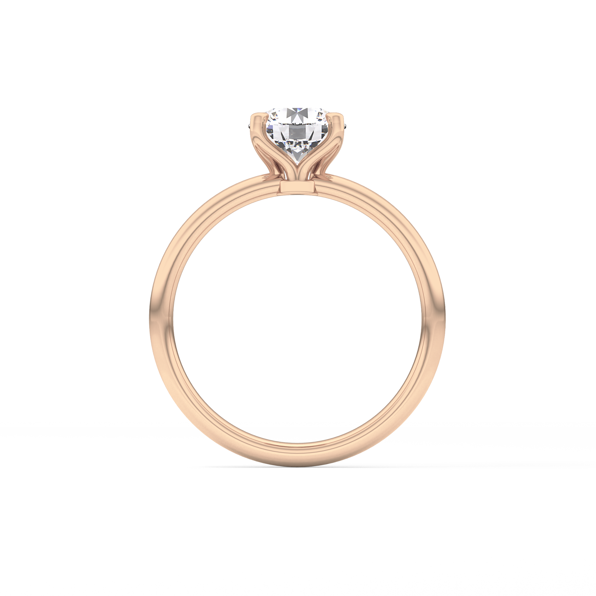 Round Solitaire Lab Grown Diamond Engagement Ring