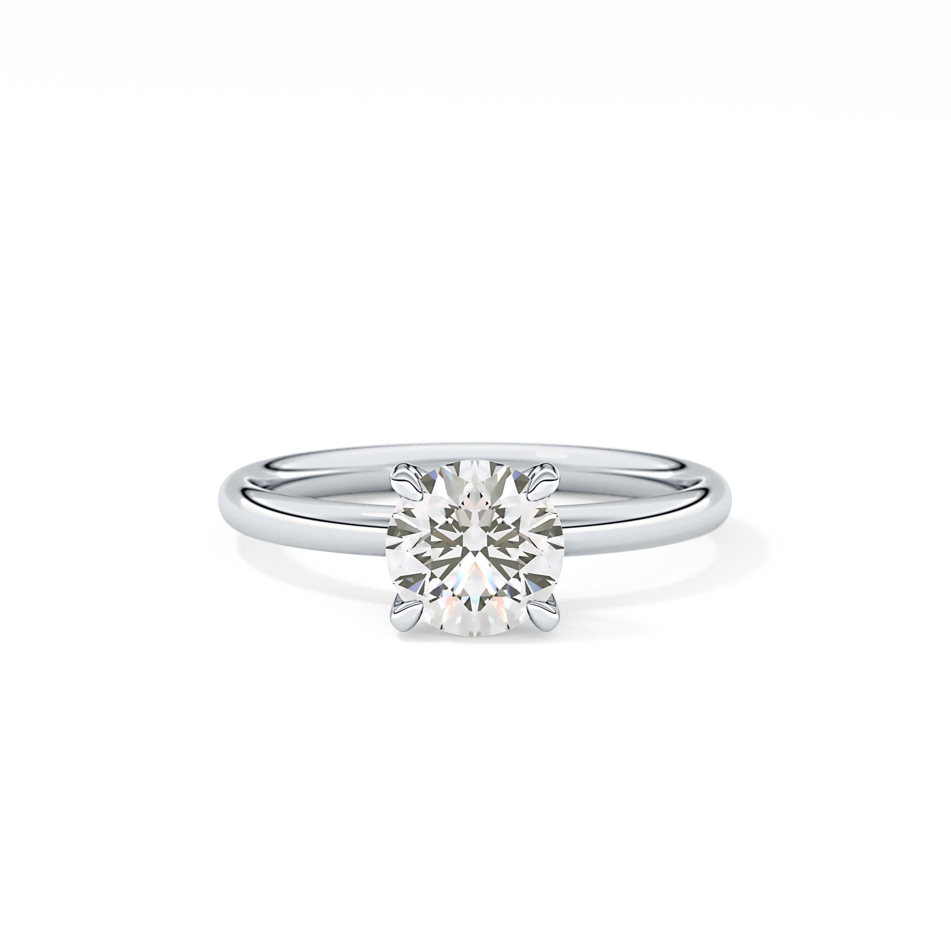 Round Solitaire Lab Grown Diamond Engagement Ring