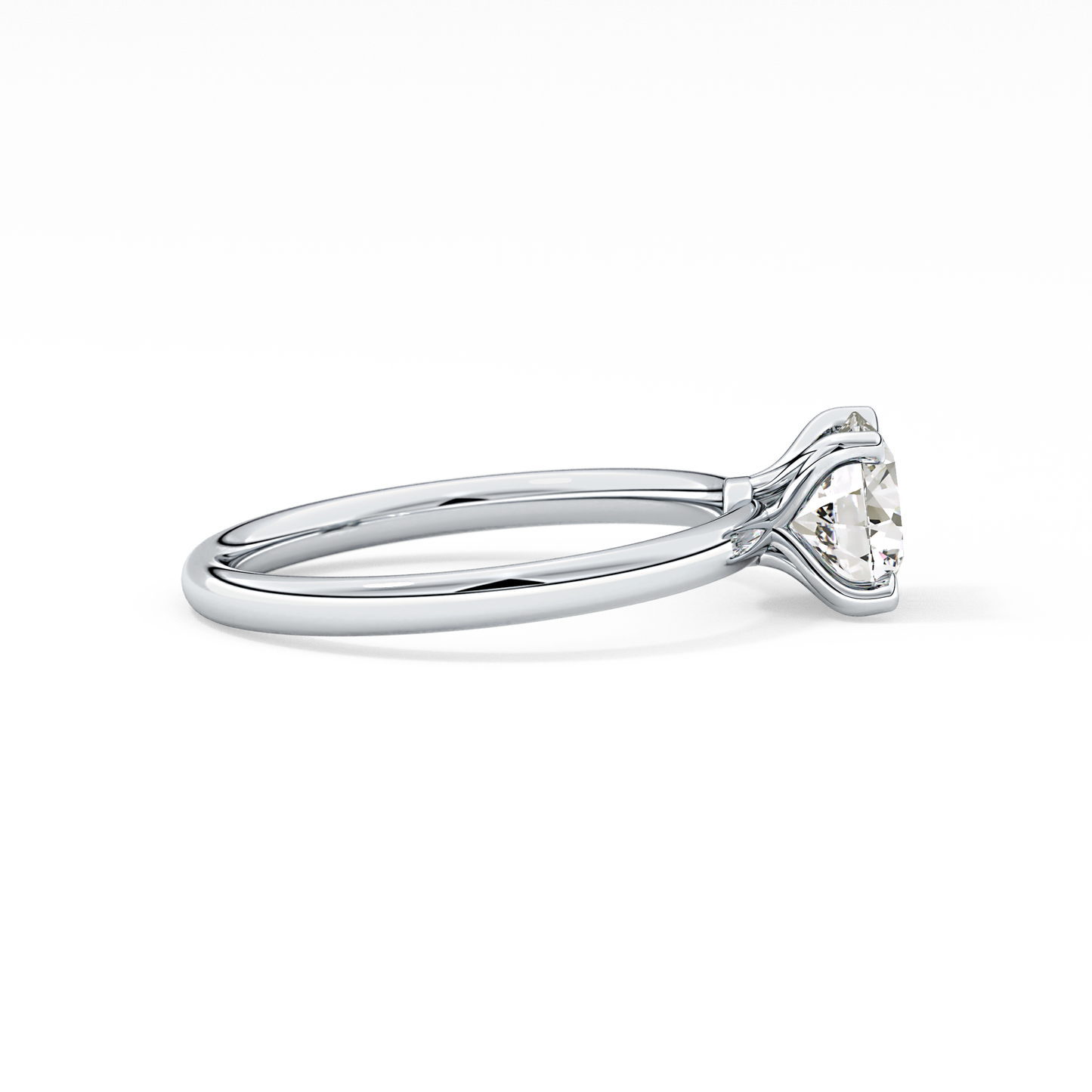Round Solitaire Lab Grown Diamond Engagement Ring