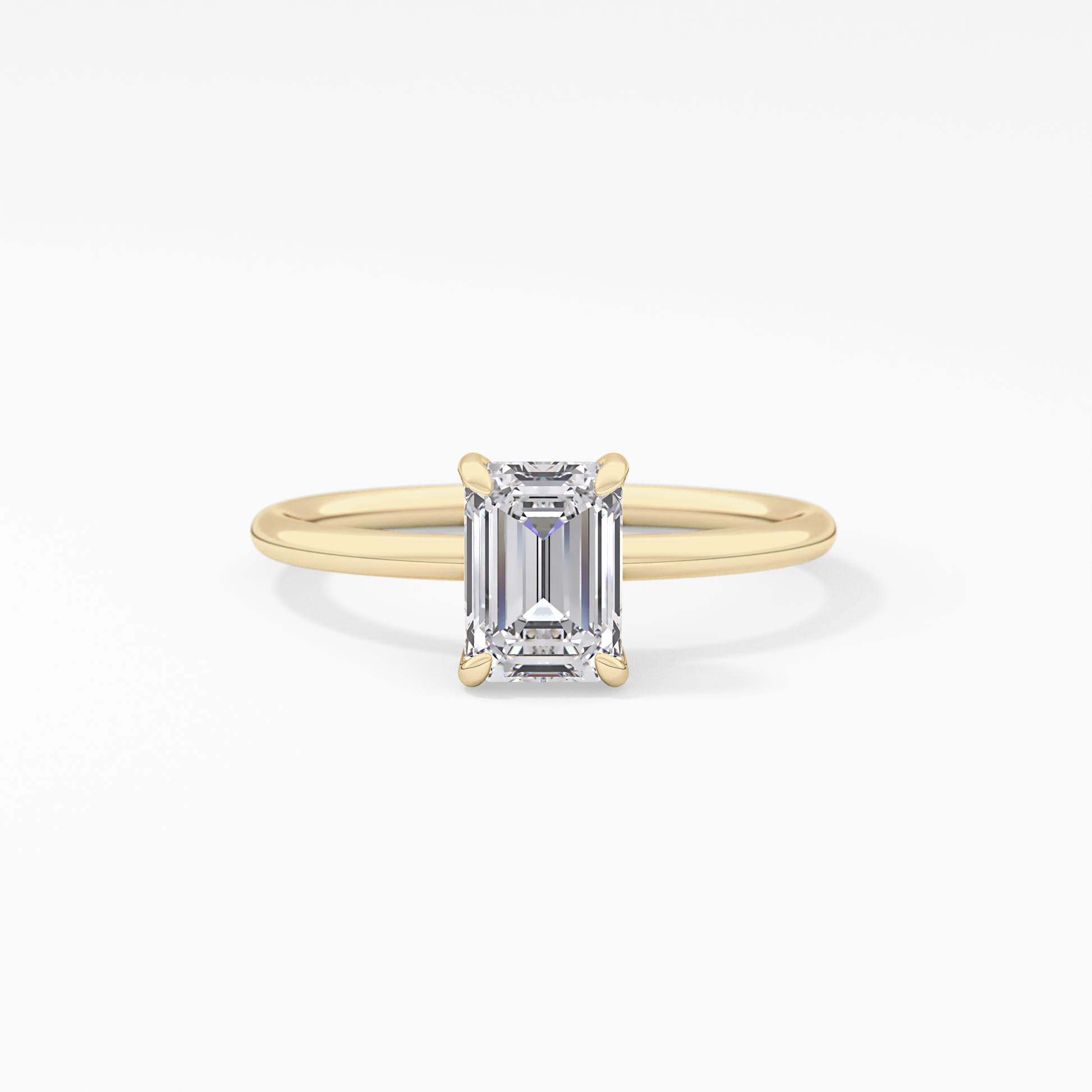 Emerald Solitaire Lab Grown Diamond Engagement Ring