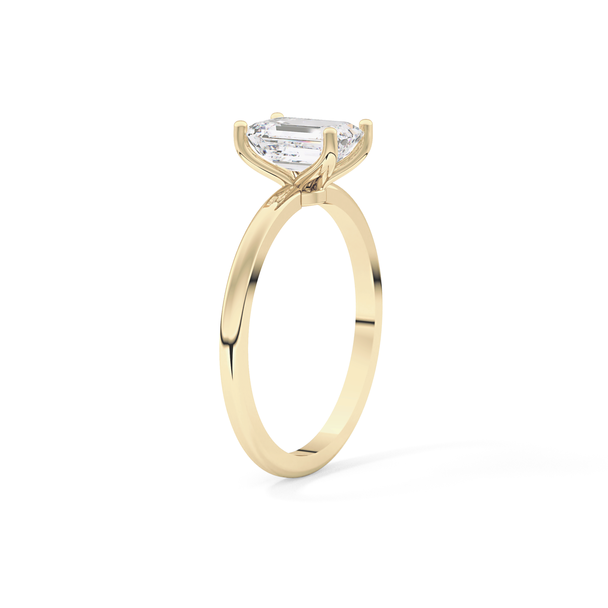 Emerald Solitaire Lab Grown Diamond Engagement Ring