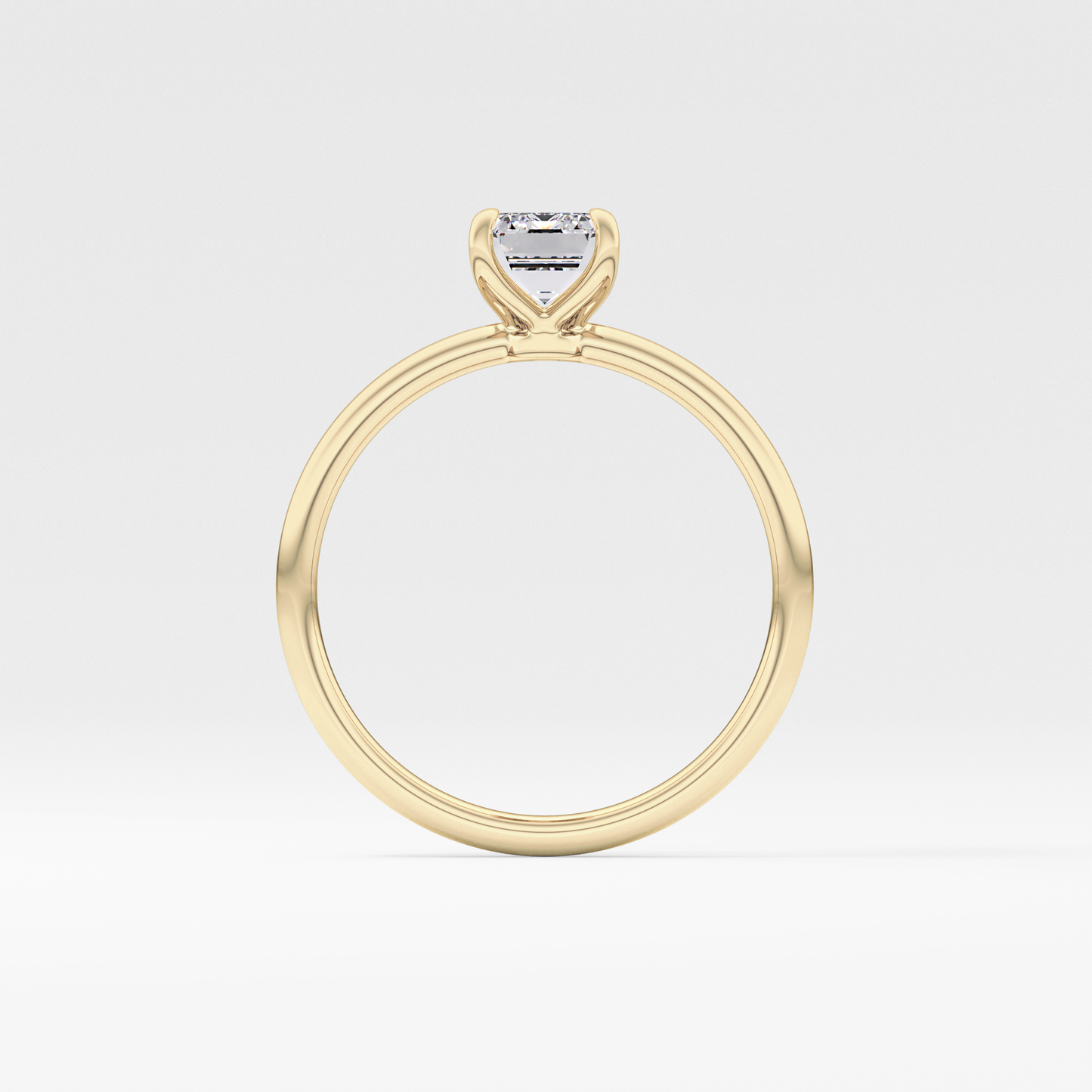 Emerald Solitaire Lab Grown Diamond Engagement Ring