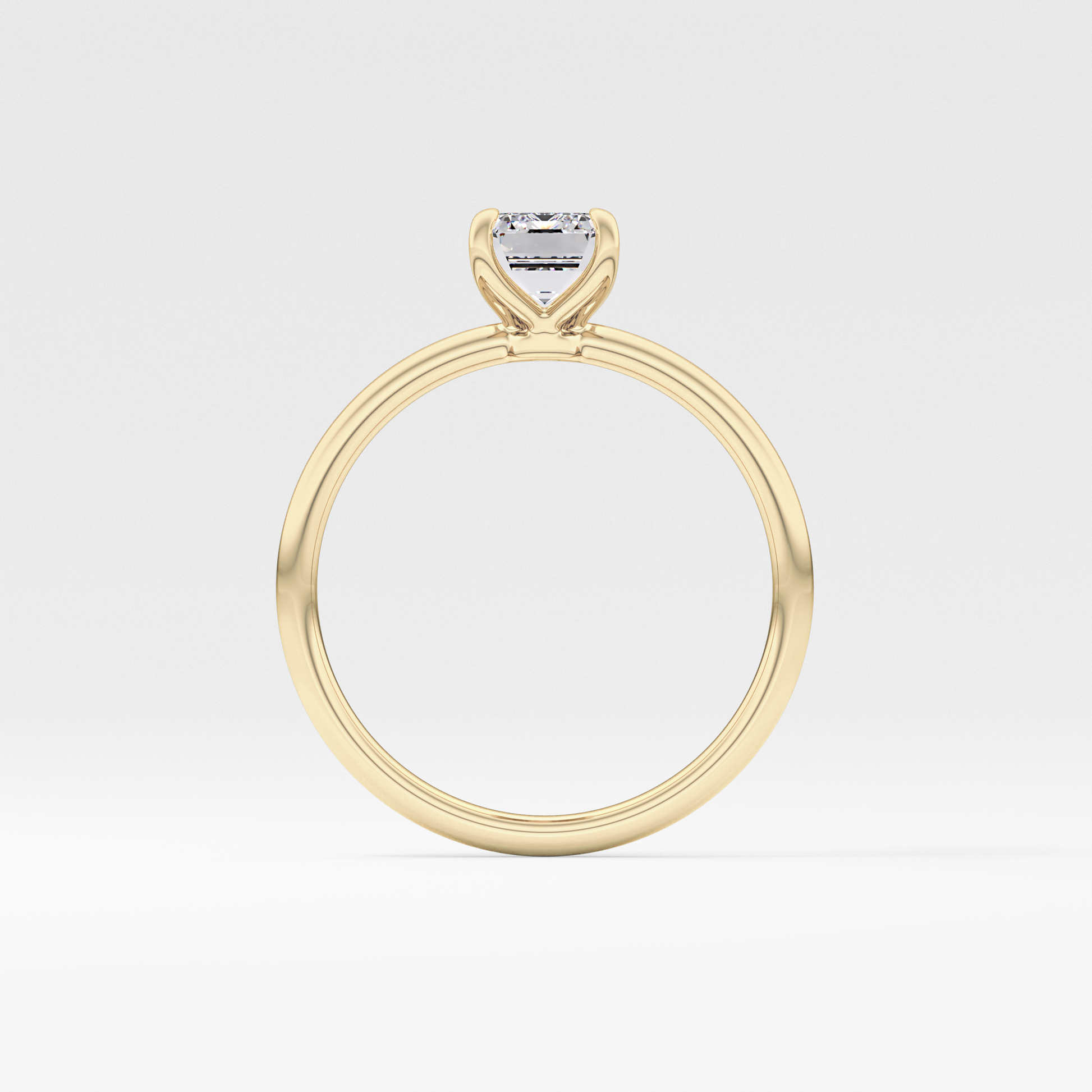 Emerald Solitaire Lab Grown Diamond Engagement Ring