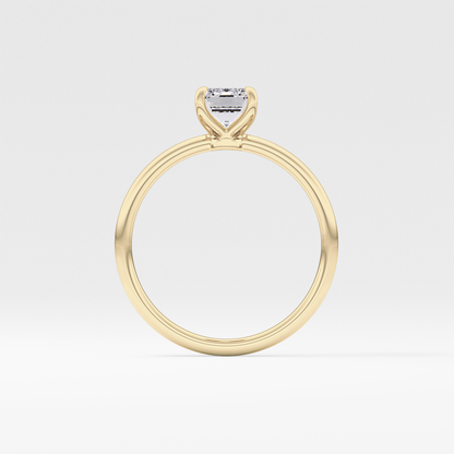 Emerald Solitaire Lab Grown Diamond Engagement Ring