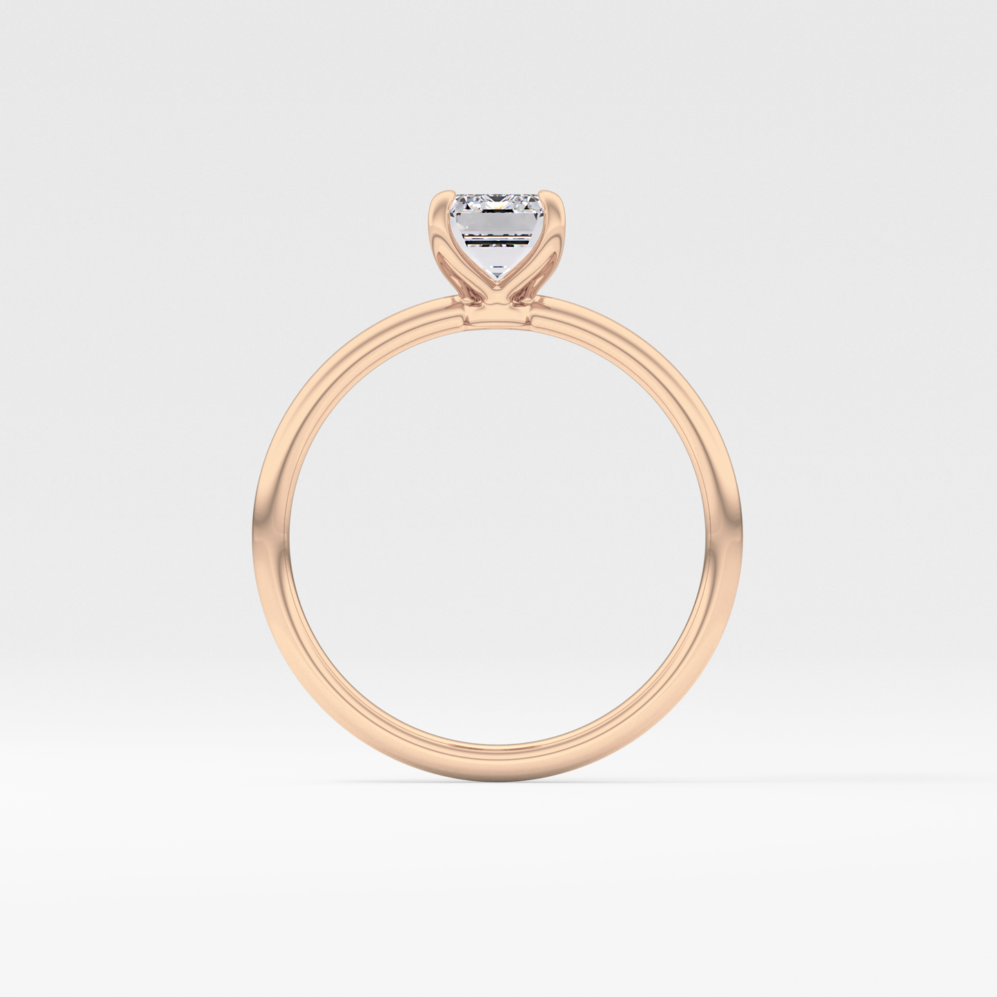 Emerald Solitaire Lab Grown Diamond Engagement Ring
