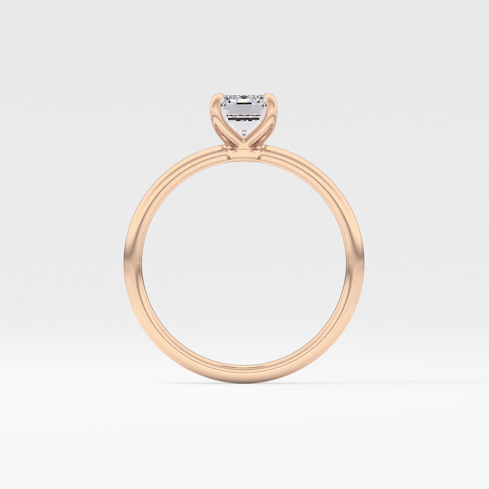 Emerald Solitaire Lab Grown Diamond Engagement Ring
